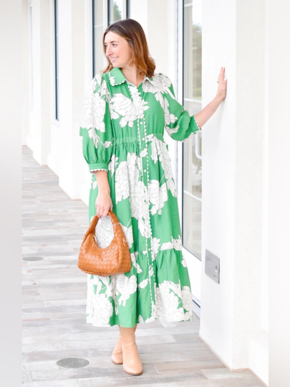 Green floral Entro Maxi